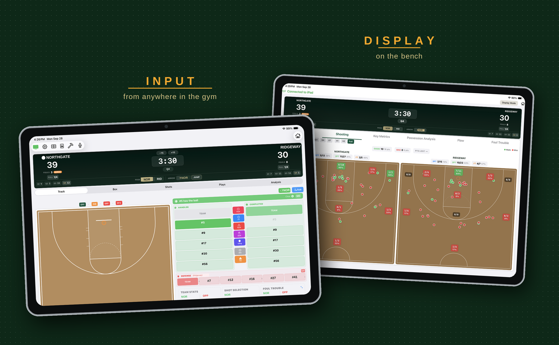 Coaches Box Basketball running on iPad